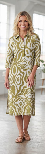 Mandarin Dress - Abstract Print