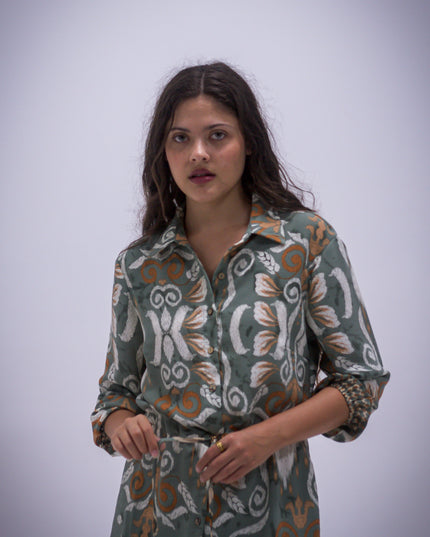 Rhea Dress - Boarder Print