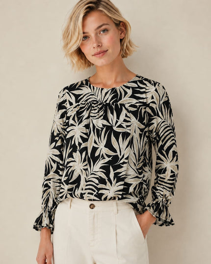 Ziro - Golden Palm Blouse