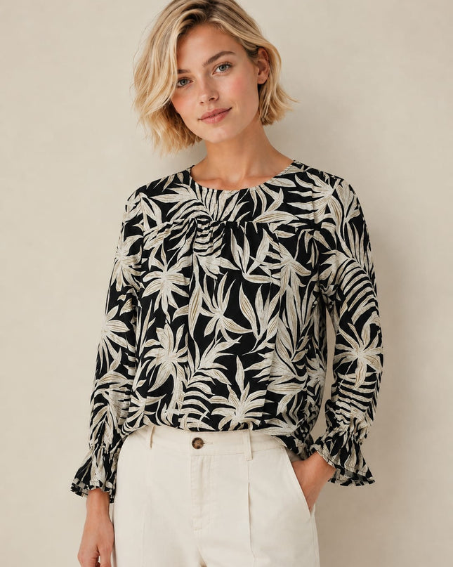 Ziro - Golden Palm Blouse