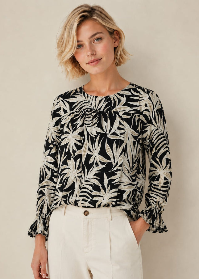 Ziro - Golden Palm Blouse