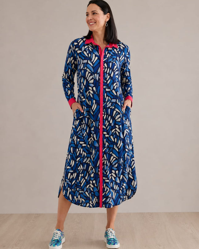 Scarlet Dress - Midi Indigo Reef