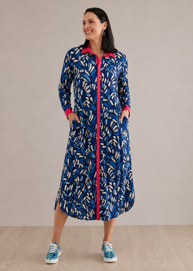 Scarlet Dress - Midi Indigo Reef