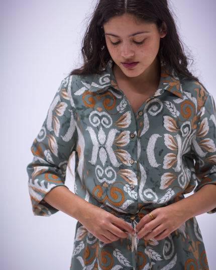 Rhea Dress - Boarder Print