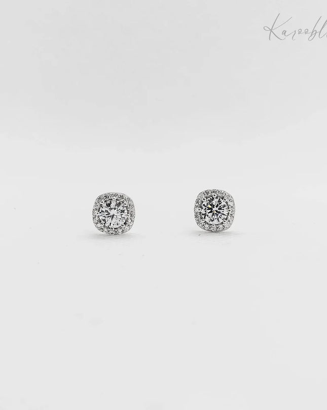 Sterling Silver Cushion Stud