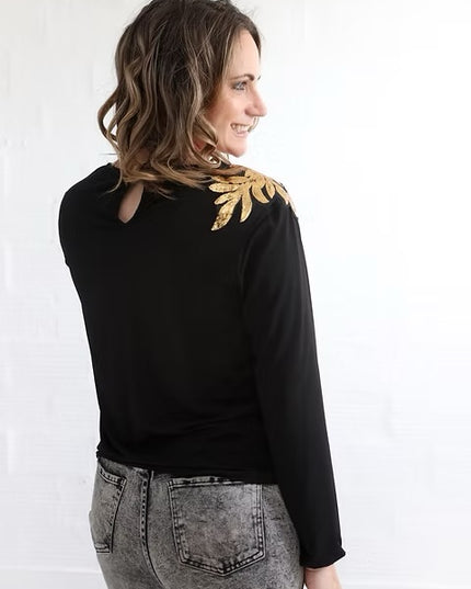 Gold Leaf Black Top