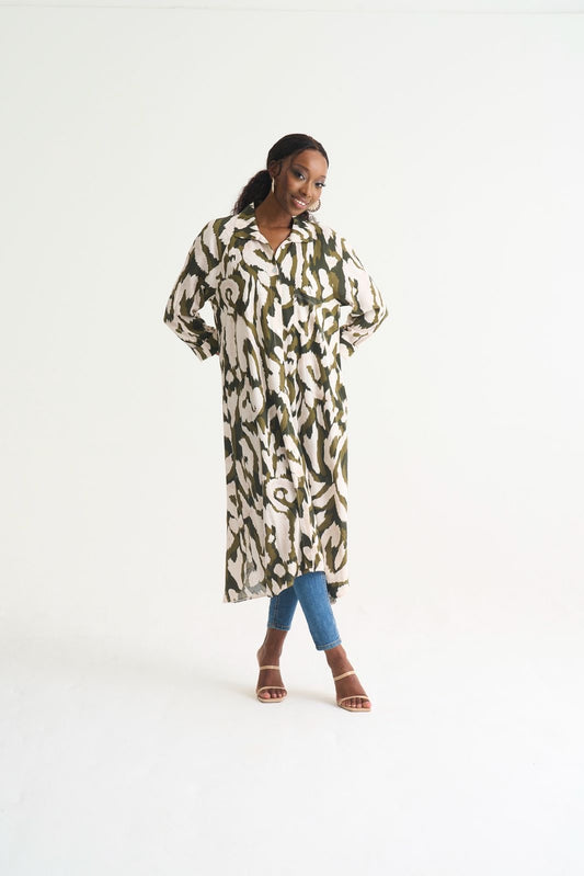 Misty Shirt Dress - Olive