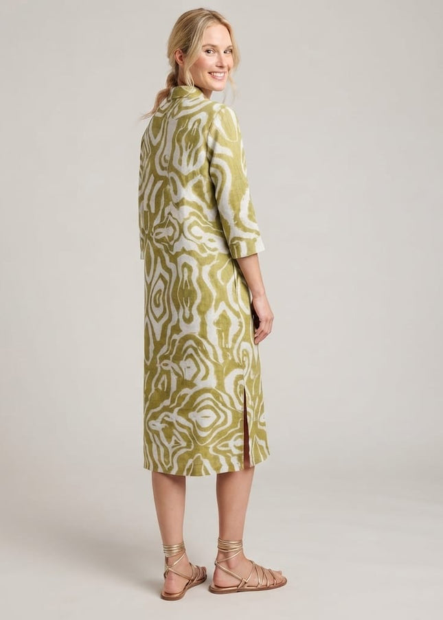 Mandarin Dress - Abstract Print