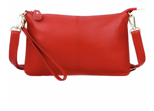 Genuine Leather Red Clutch