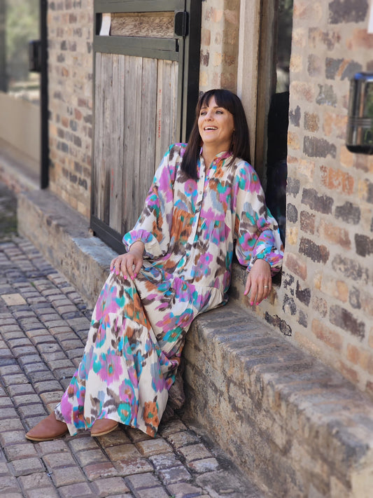 Sally Maxi Warp Floral Dress