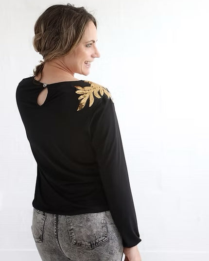 Gold Leaf Black Top