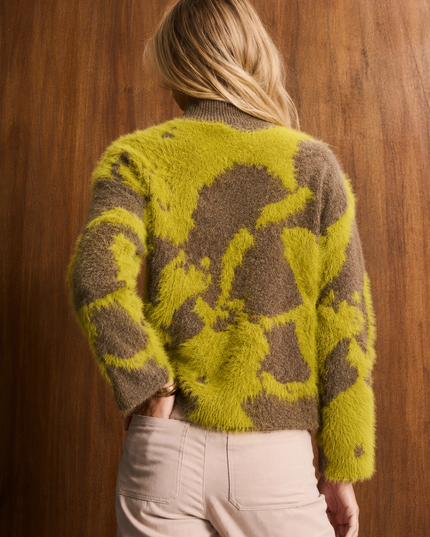 Chartreuse and Brown Lux Knit