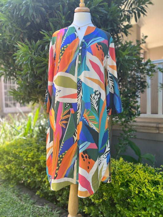 Water Colour Midi Tunic Dress