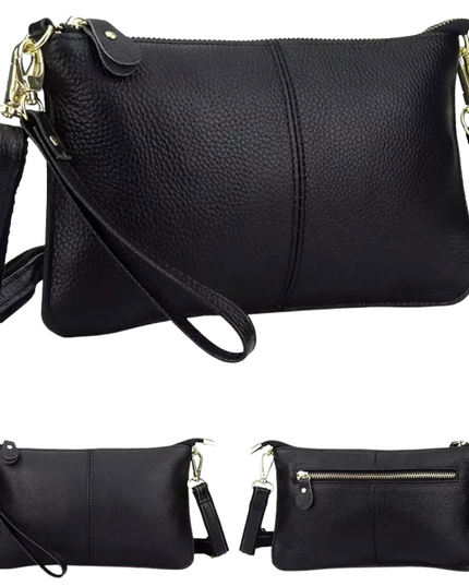 Genuine Leather Black Clutch