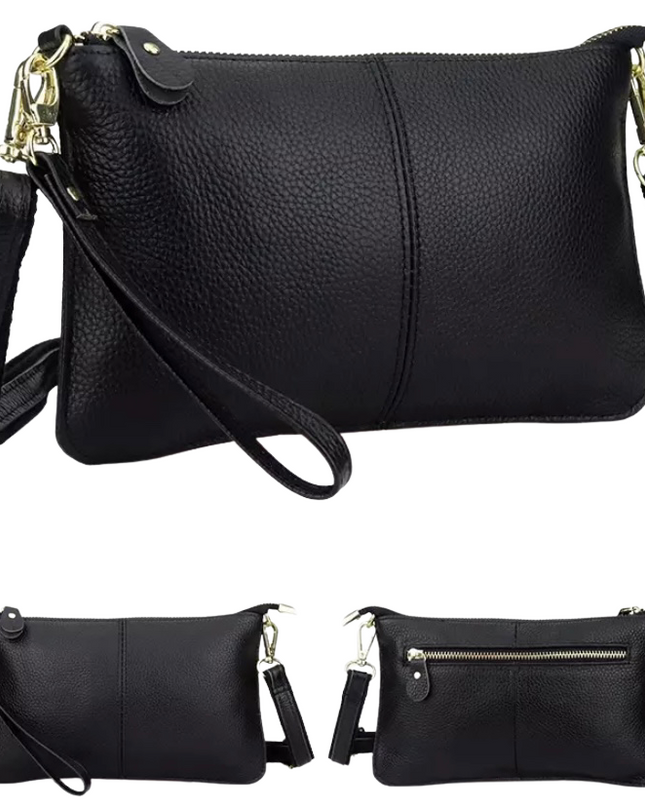 Genuine Leather Black Clutch