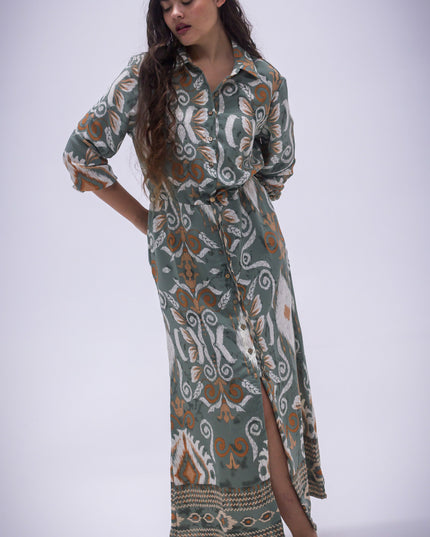 Rhea Dress - Boarder Print