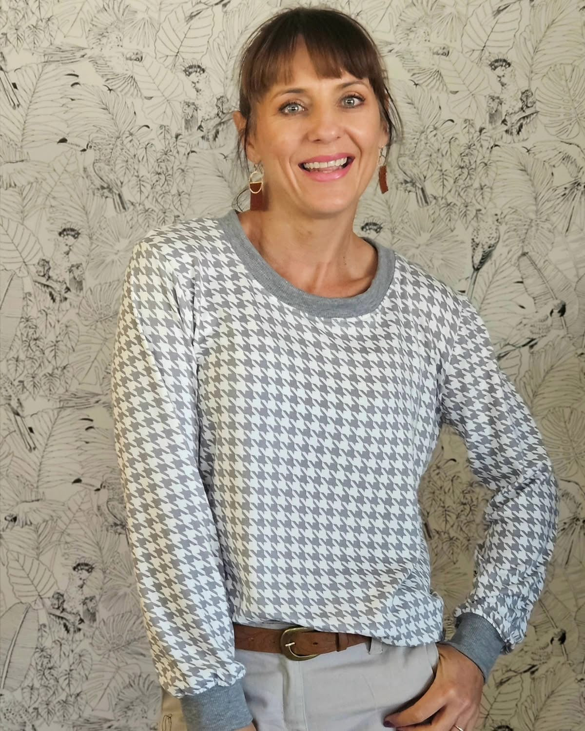 Grey Houndstooth Jersey