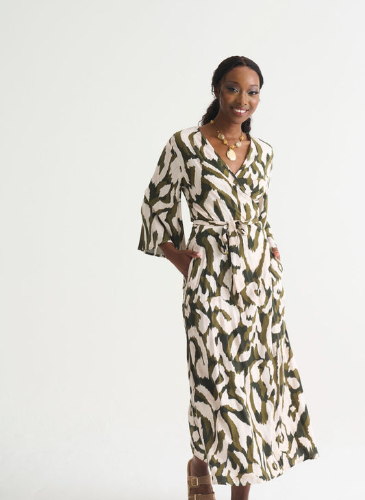 Olive Wrap Dress