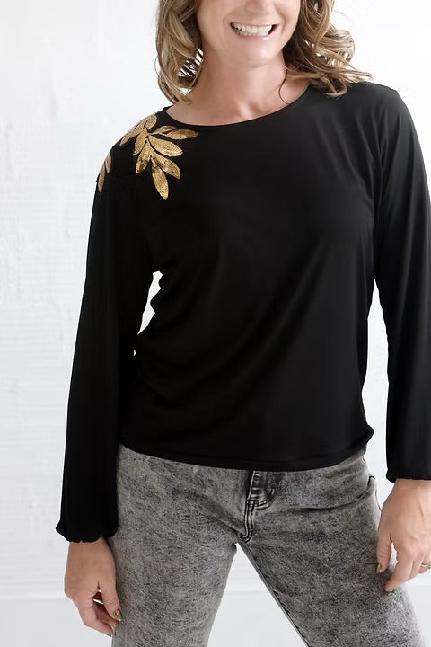 Gold Leaf Black Top