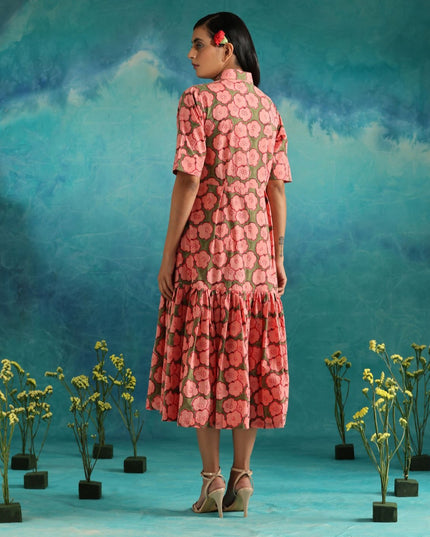 Strawberry Pleated Dress