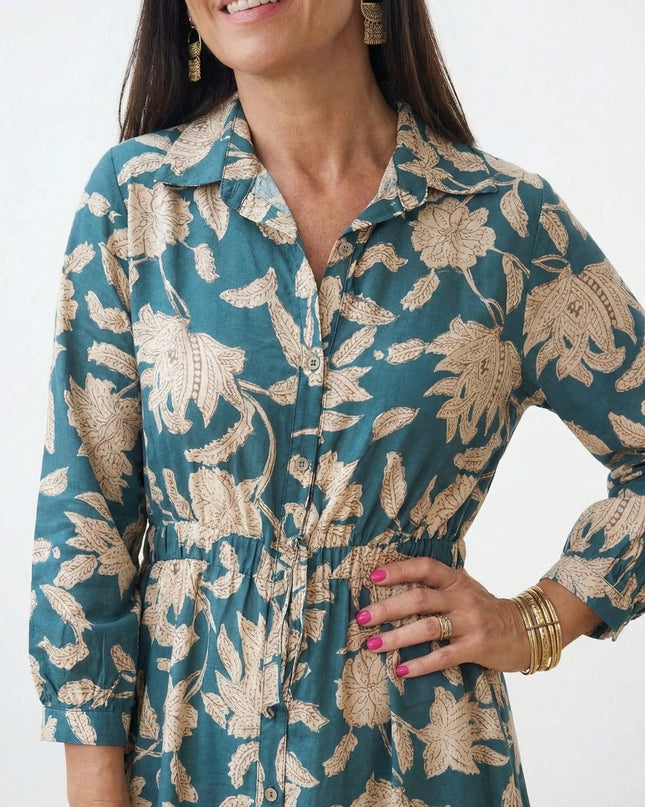 Livvy Dress Azure Saffron