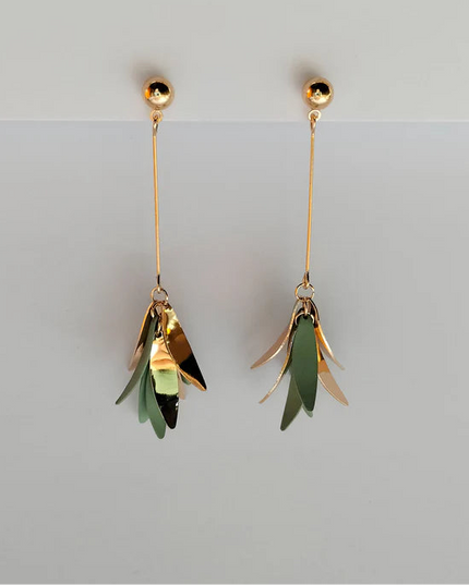 Sage Graceful Bloom Dangle Earrings
