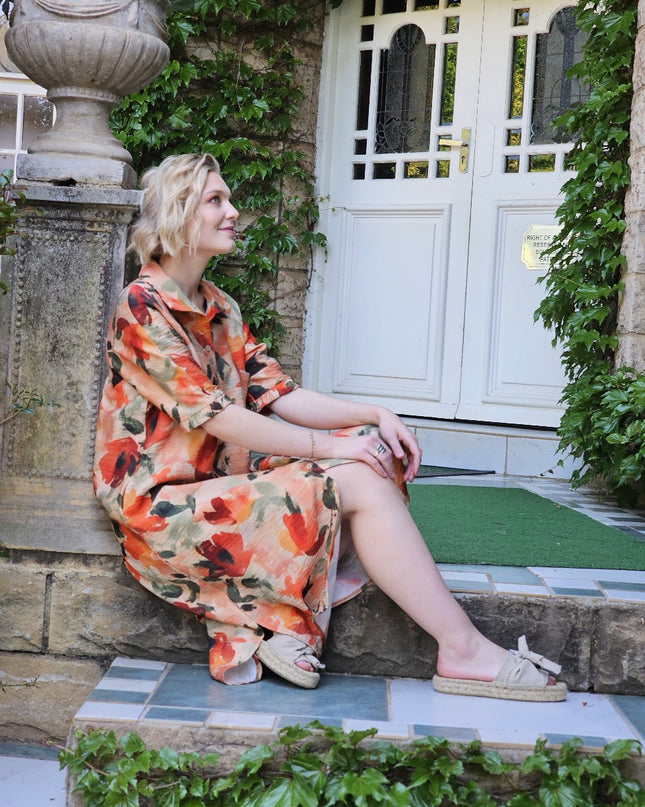 Savannah Peach Floral Dress