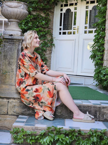 Savannah Peach Floral Dress