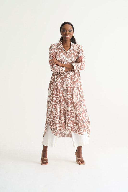 Misty Shirt Dress - Pink