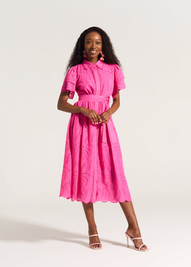 Fria Cotton Anglaise Dress Pink