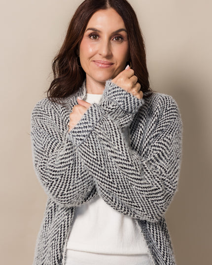 Textured Graphite Cardigan