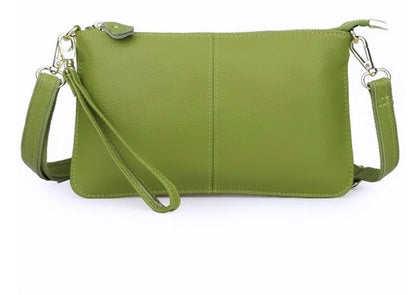 Genuine Leather Lime Green Clutch