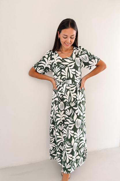 Leah Olive Maxi Dress