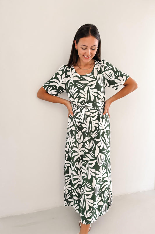 Leah Olive Maxi Dress
