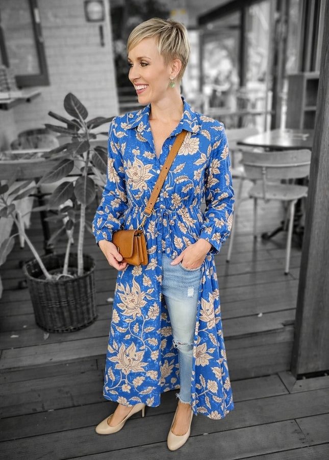 Livvy Dress Azure Saffron