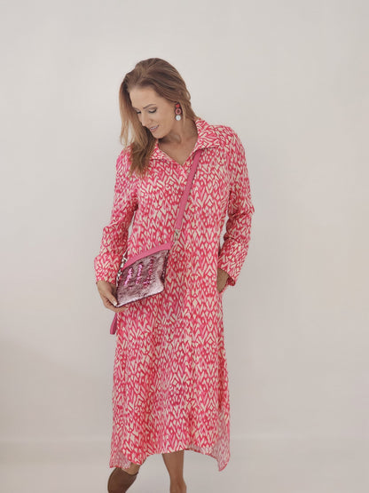 Savannah Pink Ikat Dress