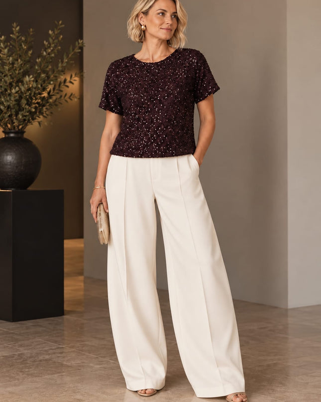 Sequin Blouse Chocolate