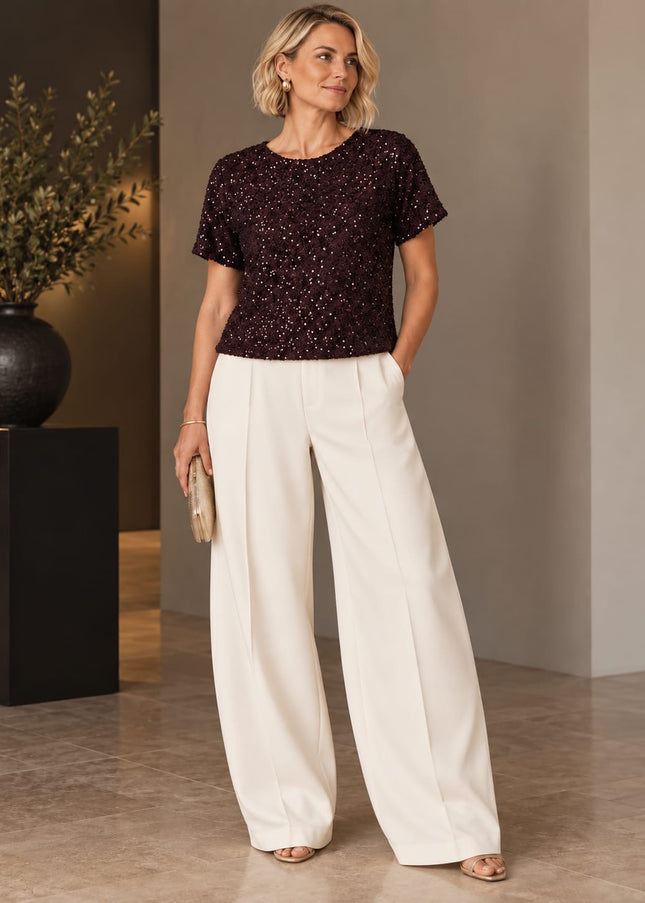 Sequin Blouse Chocolate