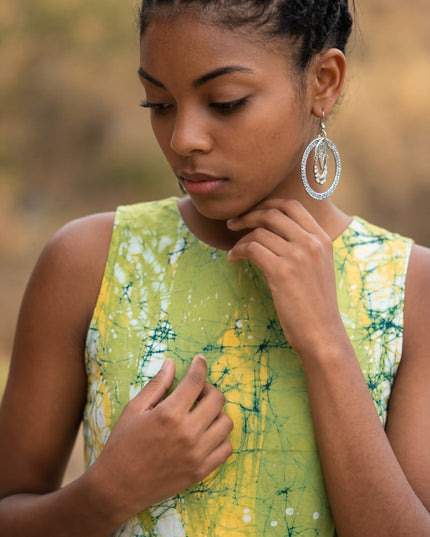 Abstract Lime Dress