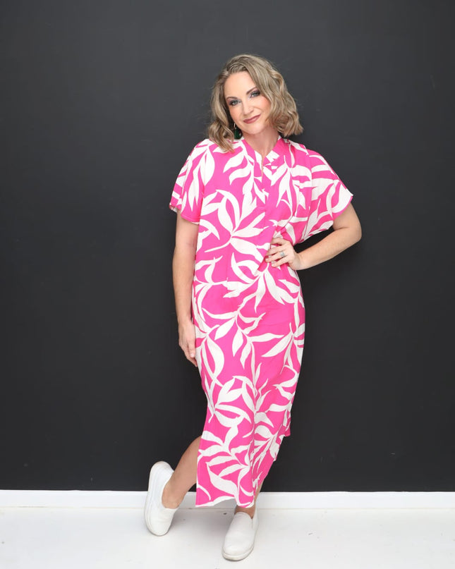 Hot Pink Kaftan Dress