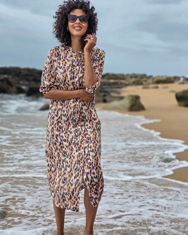 Beauty Waterfall Leopard Dress