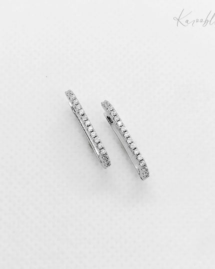 Sterling Silver Paved Huggies