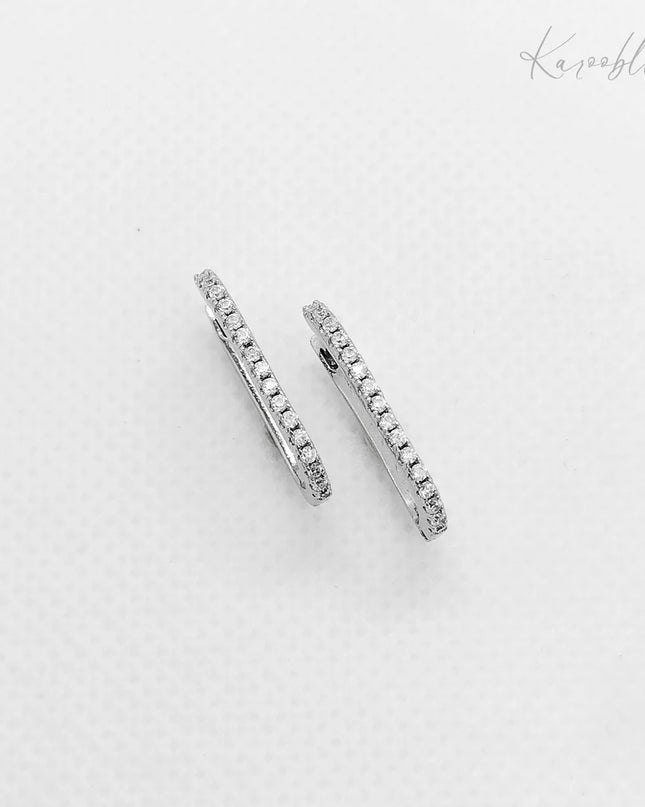 Sterling Silver Paved Huggies