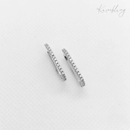Sterling Silver Paved Huggies