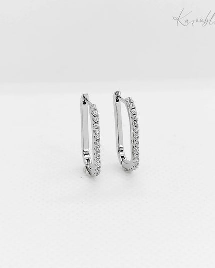 Sterling Silver Paved Huggies