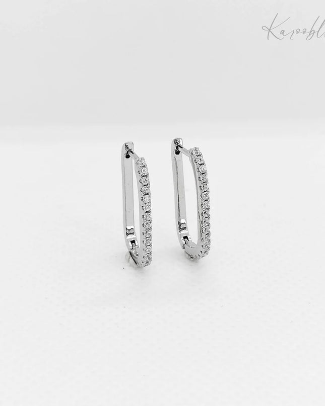 Sterling Silver Paved Huggies