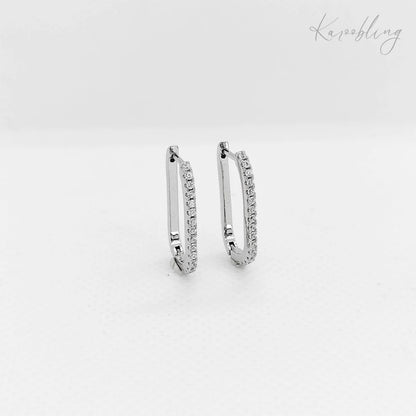 Sterling Silver Paved Huggies