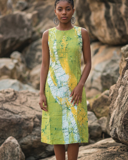 Abstract Lime Dress