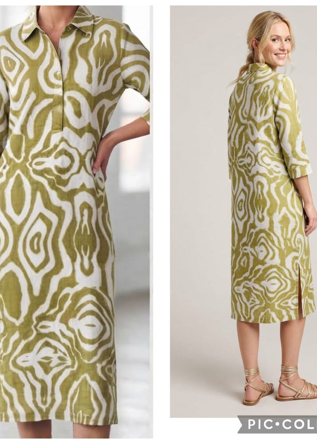 Mandarin Dress - Abstract Print