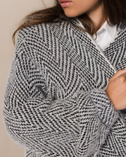 Textured Graphite Cardigan